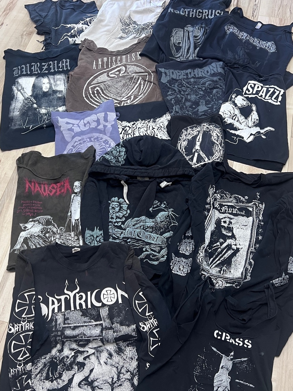 Black Metal Crust Punk Grunge Band Shirt Lot of 16